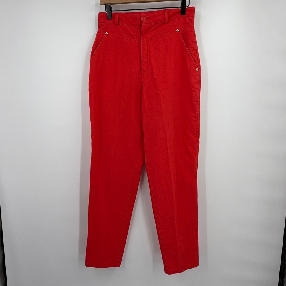 Vintage Justin Allen Red High Rise Tapered Western Pants Womens 11/12 29x29